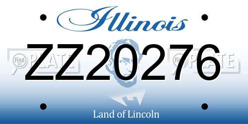 ZZ20276 Illinois License Plate