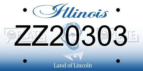 ZZ20303 Illinois License Plate