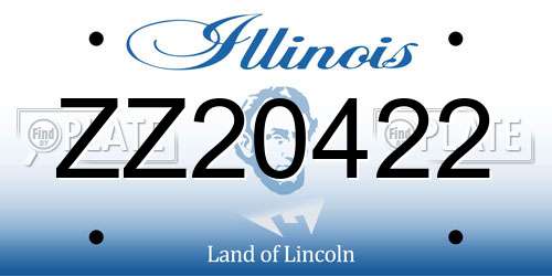 ZZ20422 Illinois License Plate