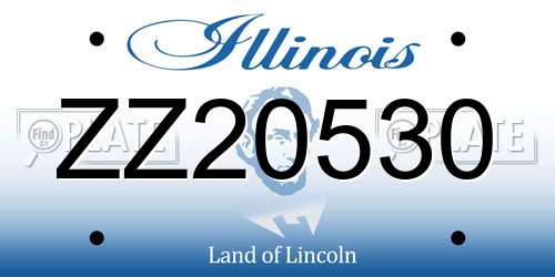 ZZ20530 Illinois License Plate