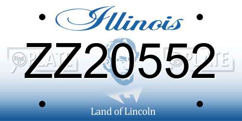 ZZ20552 Illinois License Plate