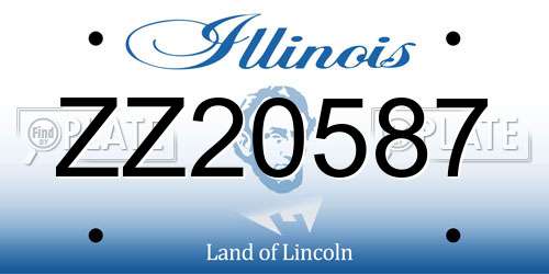 ZZ20587 Illinois License Plate