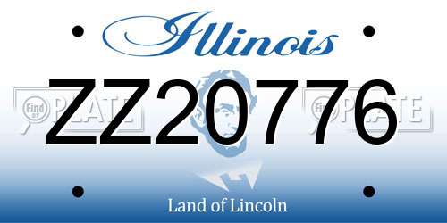 ZZ20776 Illinois License Plate