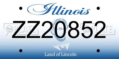 ZZ20852 Illinois License Plate