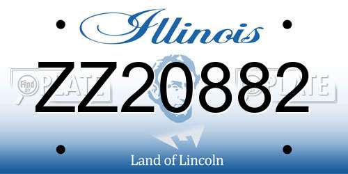 ZZ20882 Illinois License Plate