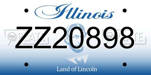 ZZ20898 Illinois License Plate