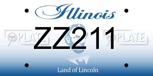 ZZ211 Illinois License Plate