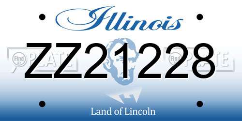 ZZ21228 Illinois License Plate