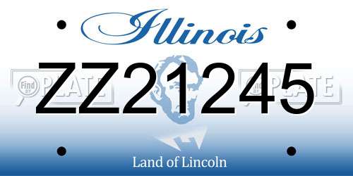 ZZ21245 Illinois License Plate