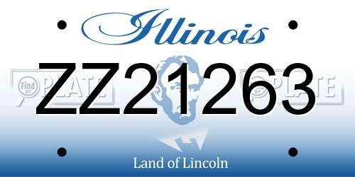 ZZ21263 Illinois License Plate