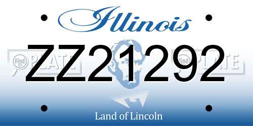 ZZ21292 Illinois License Plate