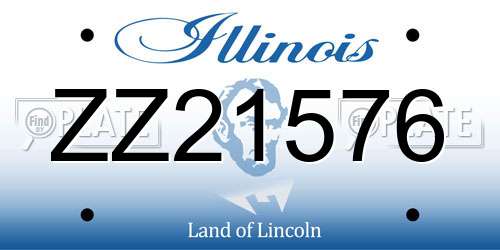 ZZ21576 Illinois License Plate