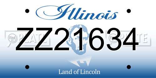 ZZ21634 Illinois License Plate