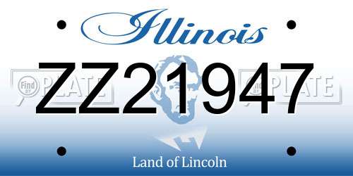 ZZ21947 Illinois License Plate