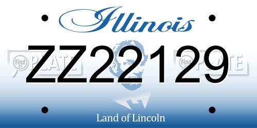 ZZ22129 Illinois License Plate