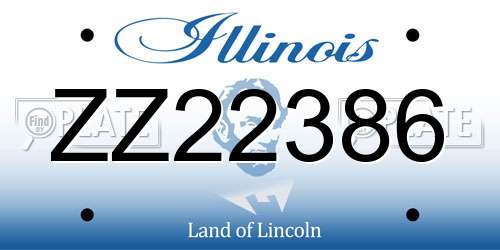 ZZ22386 Illinois License Plate