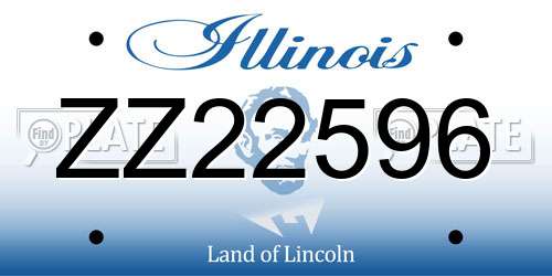 ZZ22596 Illinois License Plate