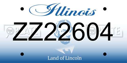 ZZ22604 Illinois License Plate