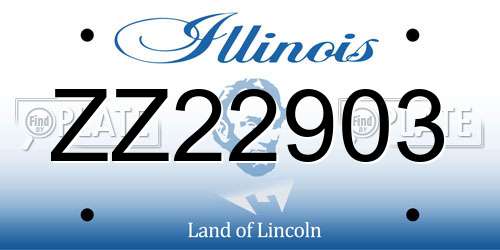 ZZ22903 Illinois License Plate