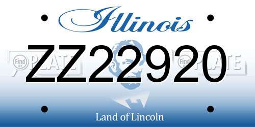 ZZ22920 Illinois License Plate