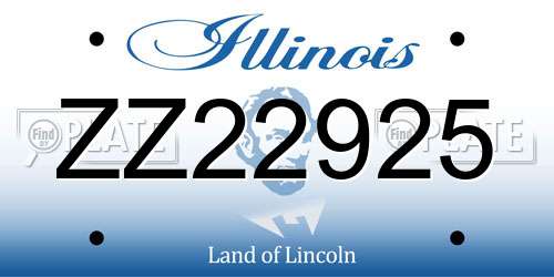 ZZ22925 Illinois License Plate