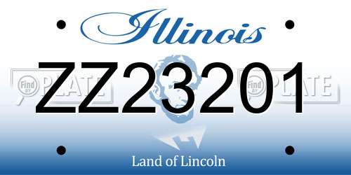 ZZ23201 Illinois License Plate