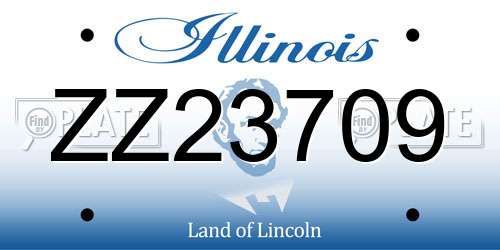 ZZ23709 Illinois License Plate