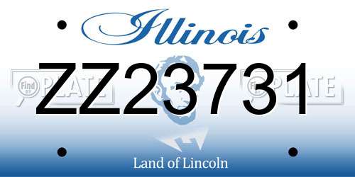 ZZ23731 Illinois License Plate