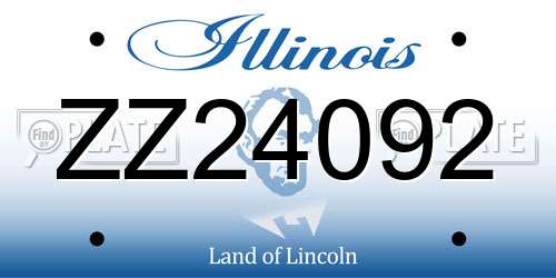 ZZ24092 Illinois License Plate