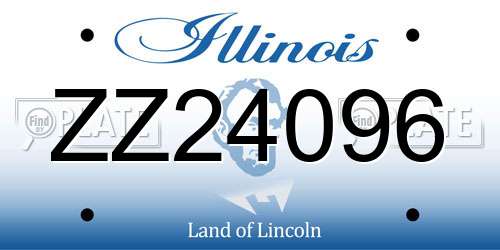 ZZ24096 Illinois License Plate
