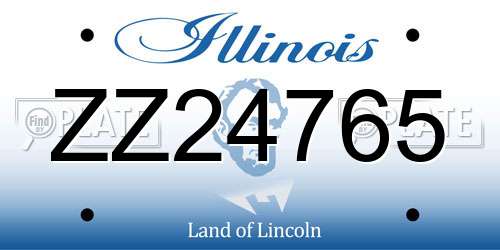 ZZ24765 Illinois License Plate