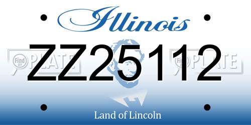 ZZ25112 Illinois License Plate