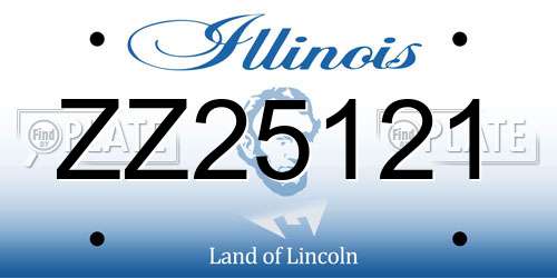 ZZ25121 Illinois License Plate