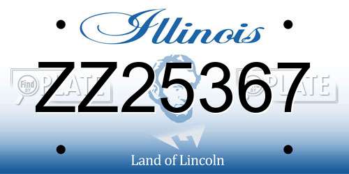 ZZ25367 Illinois License Plate
