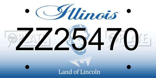 ZZ25470 Illinois License Plate