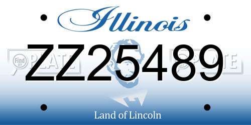 ZZ25489 Illinois License Plate