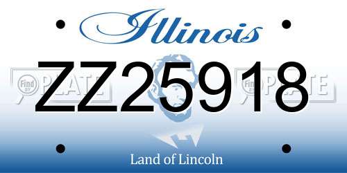 ZZ25918 Illinois License Plate