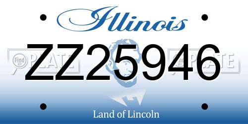 ZZ25946 Illinois License Plate
