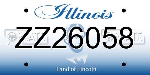 ZZ26058 Illinois License Plate