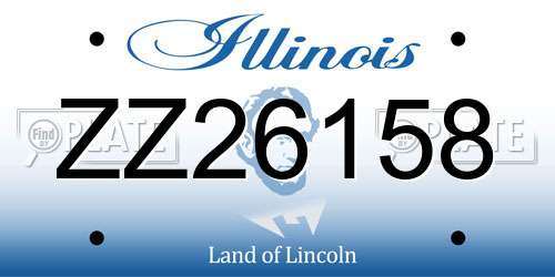 ZZ26158 Illinois License Plate