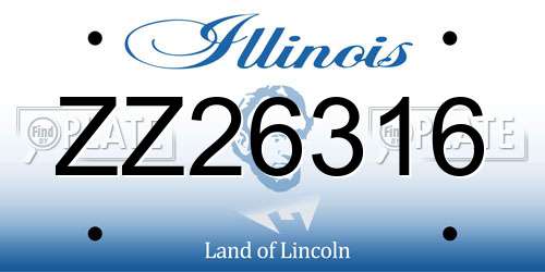 ZZ26316 Illinois License Plate