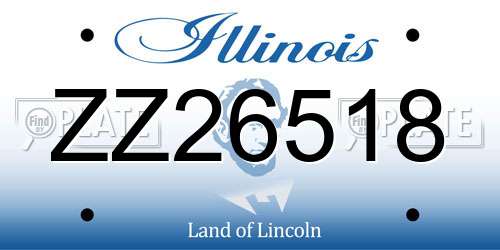 ZZ26518 Illinois License Plate