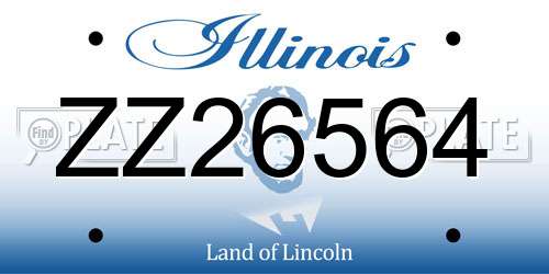 ZZ26564 Illinois License Plate