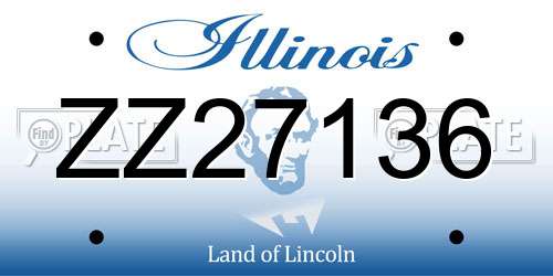 ZZ27136 Illinois License Plate