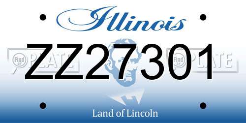 ZZ27301 Illinois License Plate