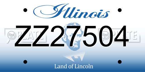 ZZ27504 Illinois License Plate