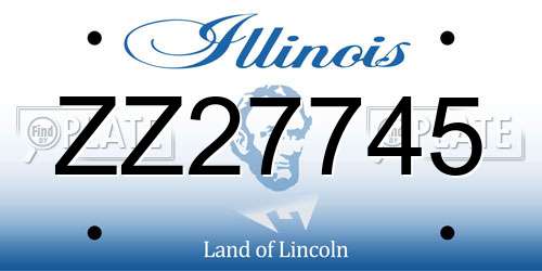 ZZ27745 Illinois License Plate