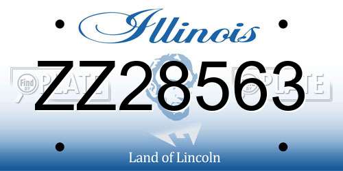 ZZ28563 Illinois License Plate