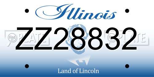 ZZ28832 Illinois License Plate