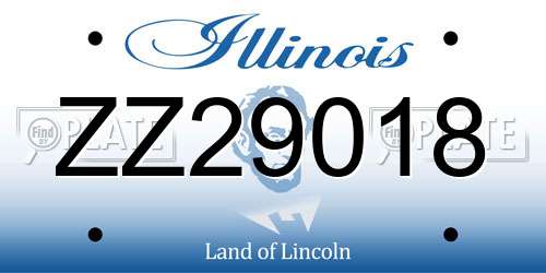 ZZ29018 Illinois License Plate
